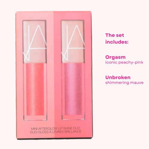 Nars Mini Afterglow Lip Shine Gloss Set:: Orgasm Sheer Peachy Pink With