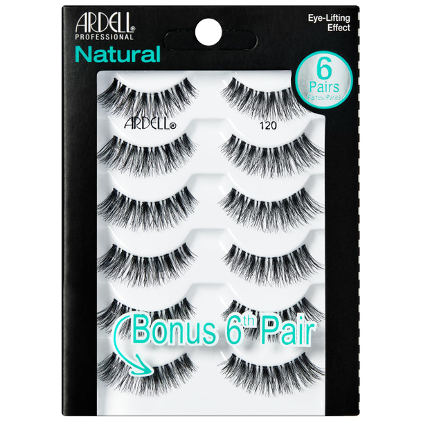 Ardell Natural Lashes 120 Natural Look Wispy Strip False Eyelashes 6 Pair 1 Pack