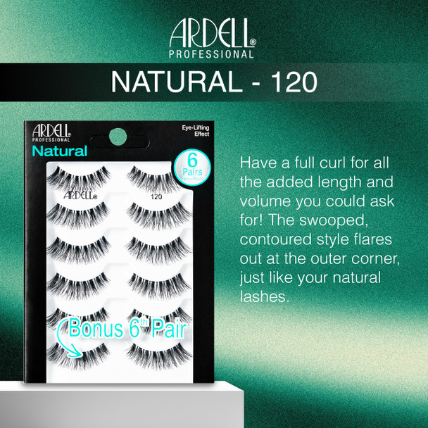 Ardell Natural Lashes 120 Natural Look Wispy Strip False Eyelashes 6 Pair 1 Pack