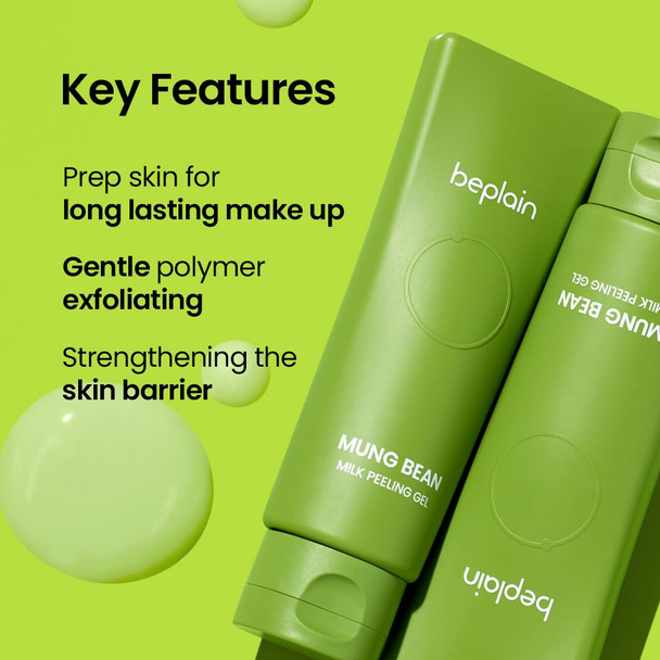 Beplain Mung Bean Milk Peeling Gel Gentle Exfoliator With Hyaluronic Acid Dead 4.05 Fl.Oz