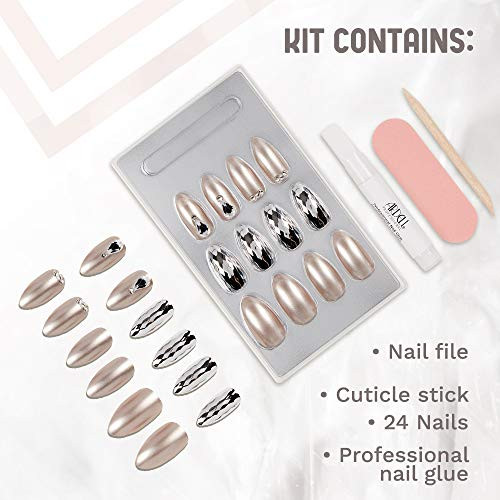 Ardell Nail Addict Premium Artificial Nail Set Champagne Ice