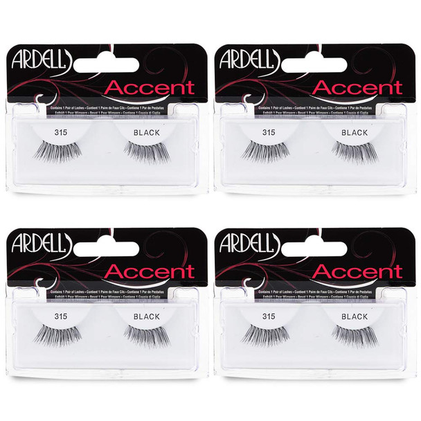 Ardell Accent Half Lashes 318 Natural Wispy Cat Eye False Eyelashes 4 4 Pack