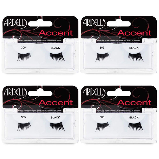 Ardell Accent Half Lashes 318 Natural Wispy Cat Eye False Eyelashes 4 4 Pack