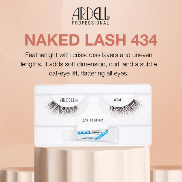Ardell Lashes 434 3/4 Length False Eyelashes Subtle Volume and Length 1G 2 Pack