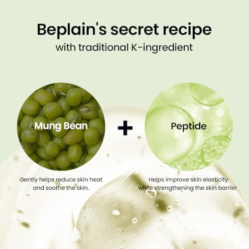 Beplain Mung Bean Peptide Soothing Cream Cooling and Hydrating Peptide Moisturizer Redness 2.02 Fl.Oz