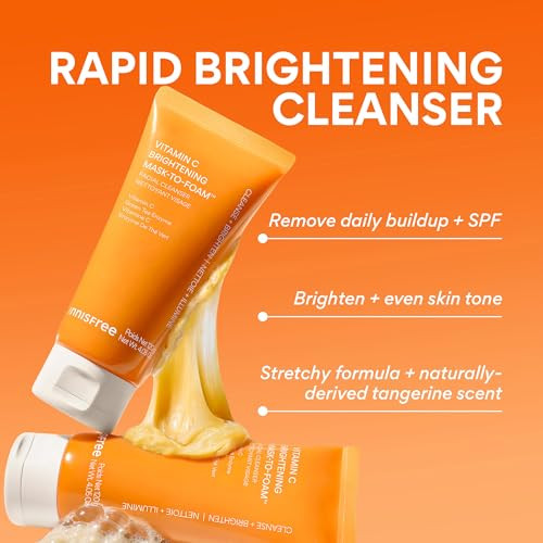 Innisfree Vitamin C MaskToFoam Facial Cleanser NonStripping Korean Face Wash Brightening 2In1