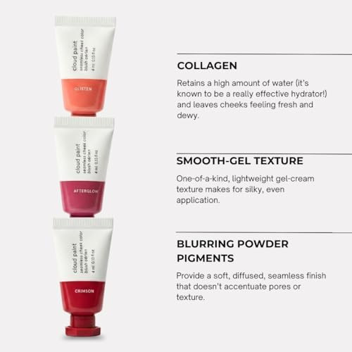 Glossier Mini Cloud Paint Blush Trio Holiday Set: Crimson Glisten and