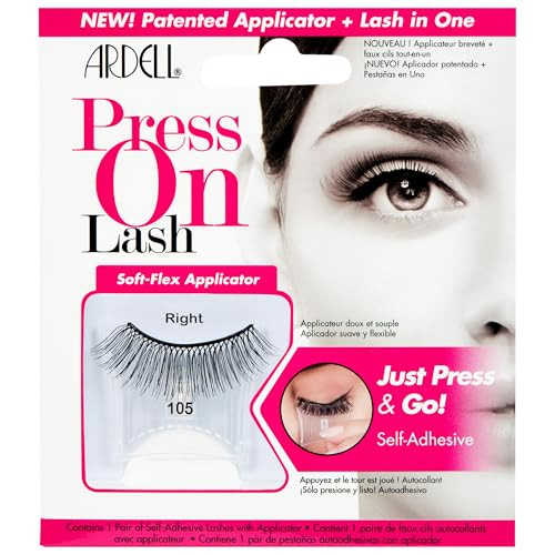 Ardell Press On Lashes 105 SelfAdhesive Eyelashes With SoftFlex Applicator Synthetic Fiber