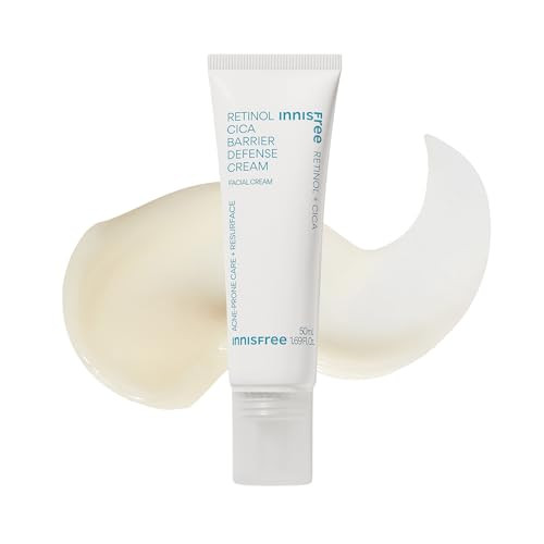 Innisfree Retinol Cica Barrier Cream Korean Moisturizer With Madecassoside For Sensitive AcneProne