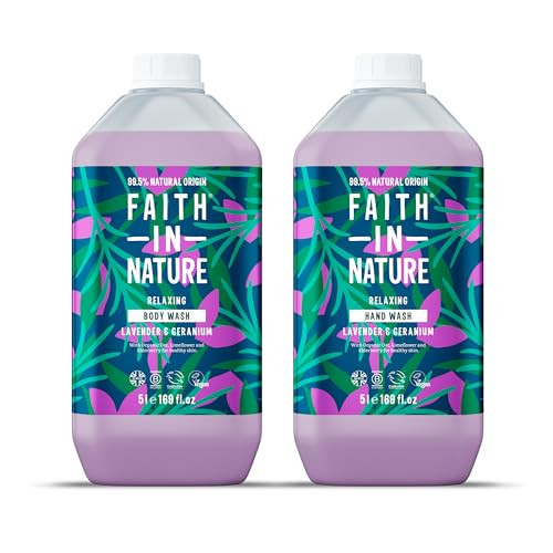 Faith In Nature Natural Hand Wash and Body Wash Set Vegan and Cruelty 169 Fl Oz