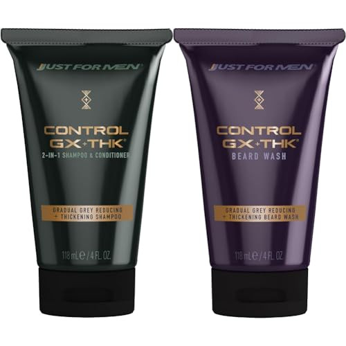 Just For Men Control Gx + Thk Grey Reducing And Thickening 2In1 Shampoo and 4 Oz Pack Of 1