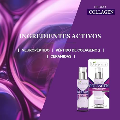 Bielenda Neuro Collagen 3 Peptide Ceramides. Advanced Beautifying Face Serum: Day/Night 1Fl Oz