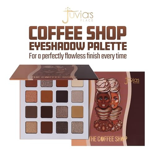 JuviaS Place Coffee Shop Eyeshadow Palette 16 Pan Palette Tan Auburn and Rich
