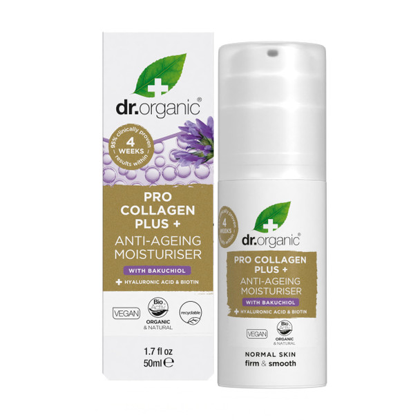 Dr. Organic Pro Collagen Plus + AntiAgeing Moisturiser With Dragon S Blood Reduces 50 Ml