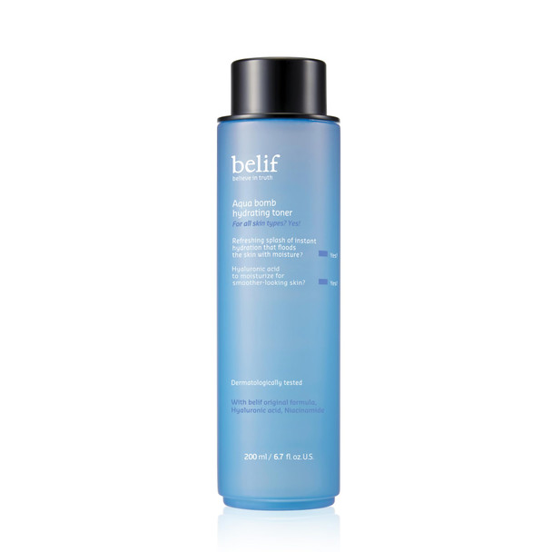 Belif Niacinamide Hydrating Toner Aqua Bomb Lightweight Cooling Toner With Hyaluronic Acid 5.07 Fl Oz