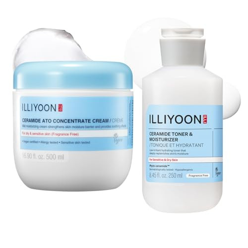 Illiyoon Ceramide Ato Cream With Ceramide Ato Milky Toner 16.9 Fl Oz