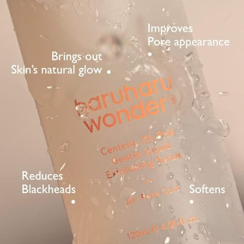 Haruharu Wonder Centella 3% Pha Gentle Liquid Exfoliating Serum Gentle Exfoliator Formula 4.06 Fl Oz
