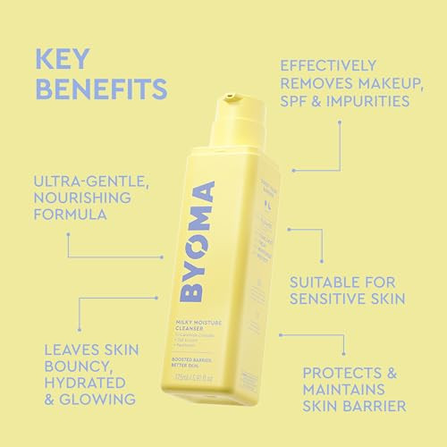 Byoma Milky Moisture Cleanser Hydrating Facial Cleanser For Skin Barrier Protection TriCeramide 5.91 Fl. Oz