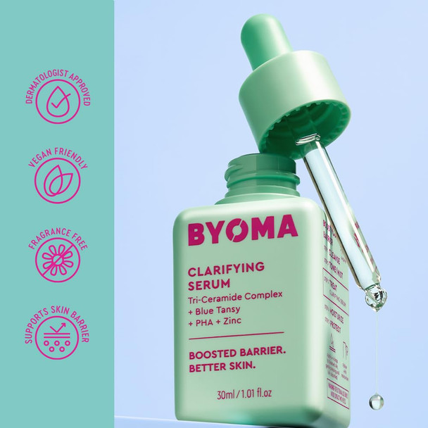 Byoma Clarifying Serum Barrier Repair Serum Clarifying Facial Serum For Acne Prone 1.01 Fl. Oz