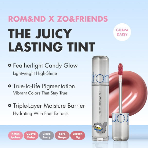 Rom&Nd RomandNd The Juicy Lasting Tint Hydrating and Plumping Lip Stain KBeauty