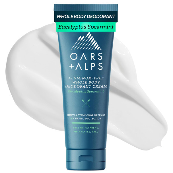 Oars + Alps Whole Body Deodorant Cream For Men and Women AntiChafing And Aluminum 2.5Oz