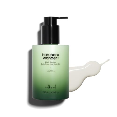 Haruharu Wonder Black Bamboo Daily Smoothing Body Oil Fast Absorption Lightweight NonGreasy 6.76 Fl Oz
