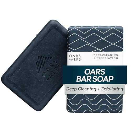 Oars + Alps Exfoliating and Moisturizing Bar Soap For Men Deep Cleaning Soap Clean