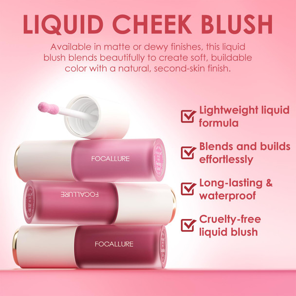 Focallure Silky Cream Liquid BlushLeaving A Matte Dewy Makeup LookEasy To Apply