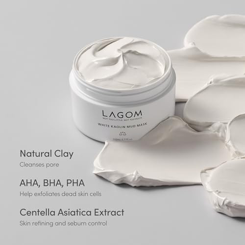 Lagom White Kaolin Mud Mask For Blackhead Care Pore Purifying Dermatologically Tested 3.3 Fl Oz