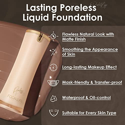 Focallure Perfectbase Lasting Poreless Liquid Foundation Medium To Full Coverage With Matte