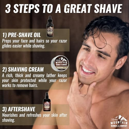 Rocky Mountain Barber Company Aftershave Balm For Men With Sandalwood Essential Oil Coconut Oil And 4 Oz