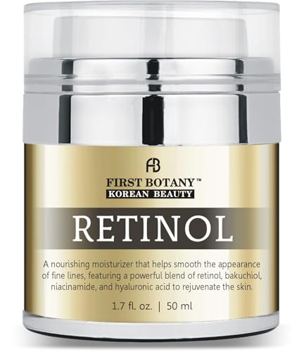 First Botany Korean Retinol Moisturizer Face Cream Hydrating AntiAging Facial and Neck Cream 1.7 Fl Oz