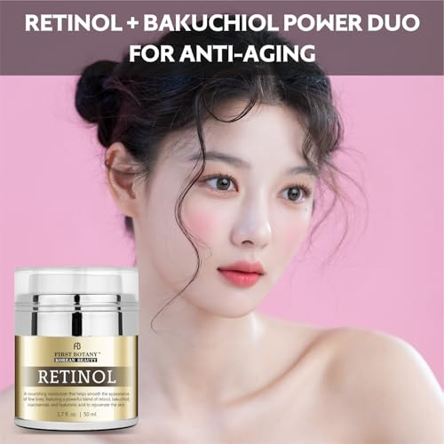 First Botany Korean Retinol Moisturizer Face Cream Hydrating AntiAging Facial and Neck Cream 1.7 Fl Oz