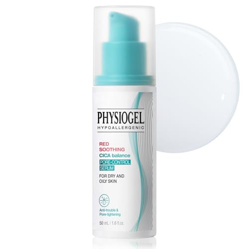 Physiogel Red Soothing Cica Balance PoreControl Serum Niacinamide Facial Exfoliant For Blackheads 1.69 Fl.Oz