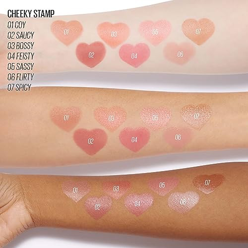 Kaja Blusher Cheeky Stamp 05 Sassy Kbeauty Cute Makeup Buildable and Blendable With Heartshaped Applicator 0.17 Oz