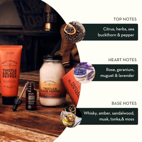 Scottish Fine Soaps Thistle and Black Pepper Conditioning Shampoo Woody Amber Fragrance MenS Grooming 300Ml