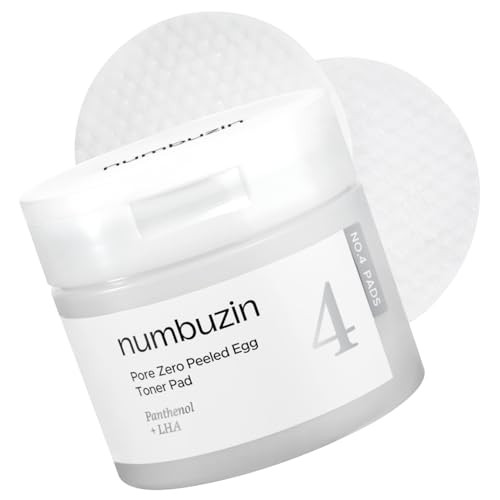 Numbuzin No.4 Toner Pads Pore Zero Peeled Egg Toner Pad Gentle Exfoliator 6.42 Fl. Oz 70 Pads