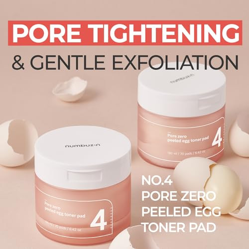 Numbuzin No.4 Toner Pads Pore Zero Peeled Egg Toner Pad Gentle Exfoliator 6.42 Fl. Oz 70 Pads
