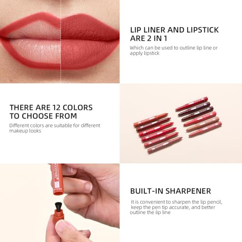 Myuango Colors Matte Lip Liner Pencil Waterproof Lasting Lip Crayon Natural Vegan S Matte Lip Liner Pencil Wa