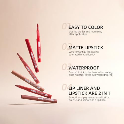 Myuango Colors Matte Lip Liner Pencil Waterproof Lasting Lip Crayon Natural Vegan S Matte Lip Liner Pencil Wa