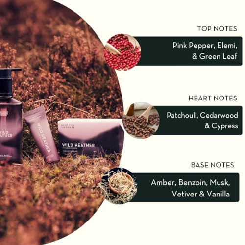 Scottish Fine Soaps Wild Heather Bath Soak With Organic Heather Extract Floral Honey Scent 500Ml