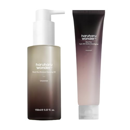 Haruharu Wonder Black Rice Moisture Cleansing Oil and Triple Aha Cleansing Gel