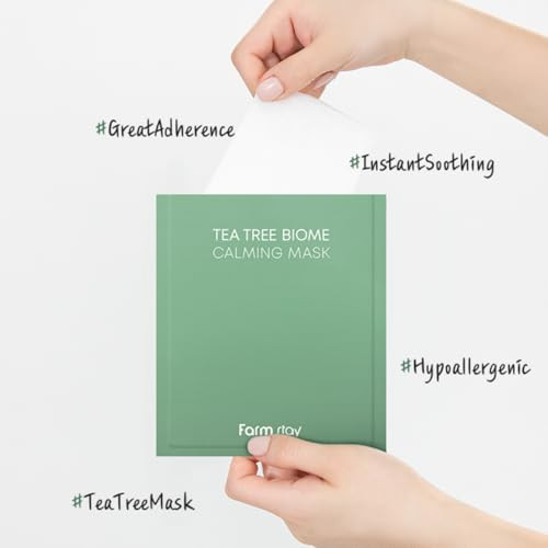 Farmstay Teatree Biome Calming Mask Daily Facial Gentle For Sensitive Skin Korean 0.84 Fl.Oz .10Sheets