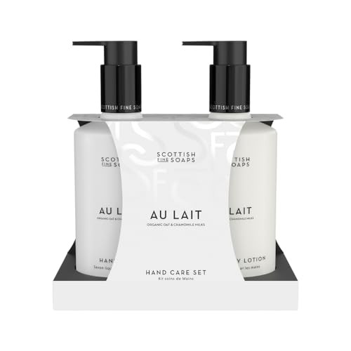 Scottish Fine Soaps Au Lait Luxury Hand Care Collection Set Oat and Chamomile Milk