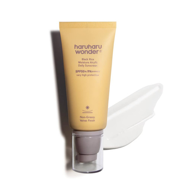 Haruharu Wonder Black Rice Moisture Airyfit Daily Sunscreen Velvet Finish No White 1.69Fl.Oz