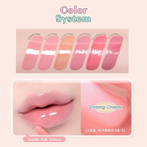 Etude Over Glowy Lip Gloss 1 Sweety Cream NonSticky Vegan Lip Tint