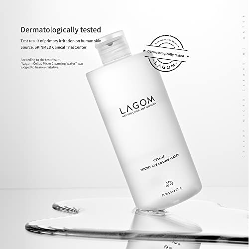 Lagom Cellup Micro Cleansing Water Natural Micellar Moisturizing Face Wash Facial Cleanser 11.83 Fl Oz
