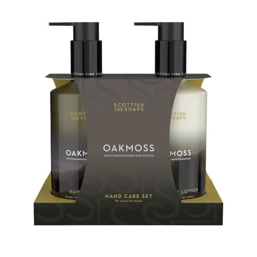 Scottish Fine Soaps Oakmoss Hand Care Set Hand Wash And Lotion With Panthenol And