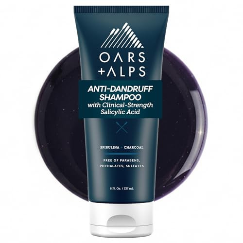 Oars + Alps AntiDandruff Shampoo With 2% Salicylic Acid Made With Spirulina Charcoal + 8 Fl Oz