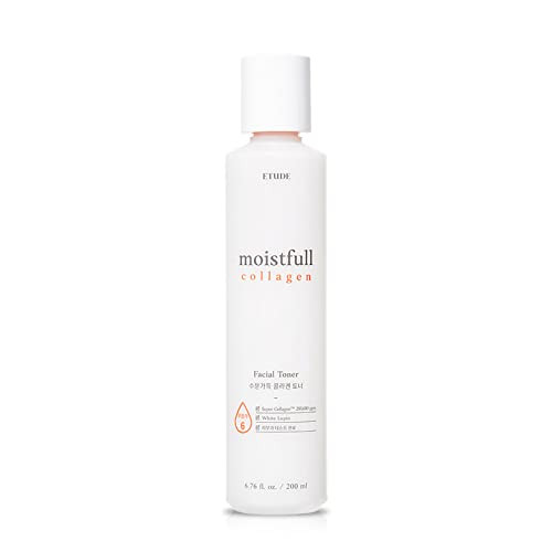 Etude Moistfull Collagen Toner Toner For Face Super Collagen Water Lupinus Albus 6.76 Fl Oz